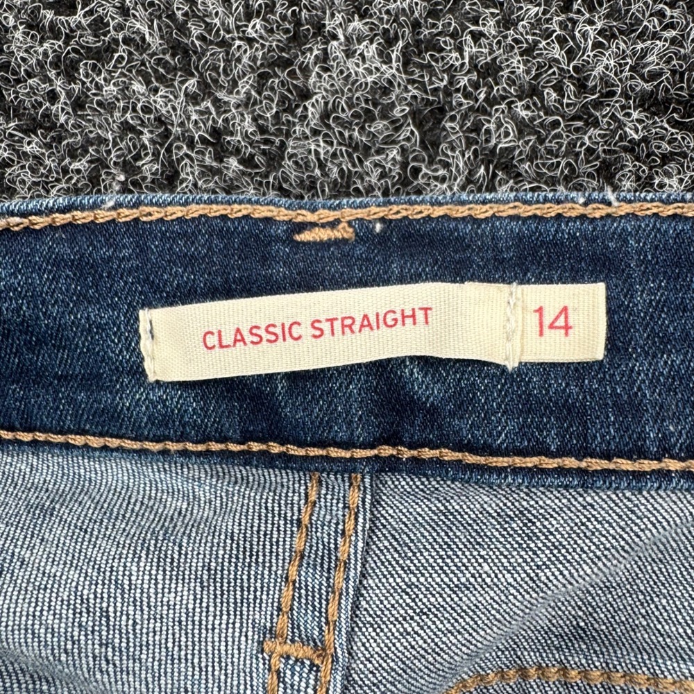 Levis Classic Straight Jeans Womens 14M W32 L30 Medium Wash Denim 39250-0050 - Picture 3 of 9